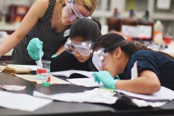 Girls doing Science Image