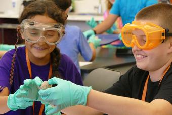 Students with goggles image