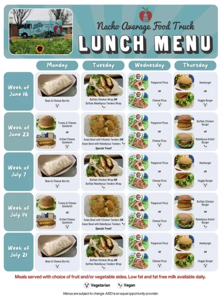 AISD Food Truck Menu
